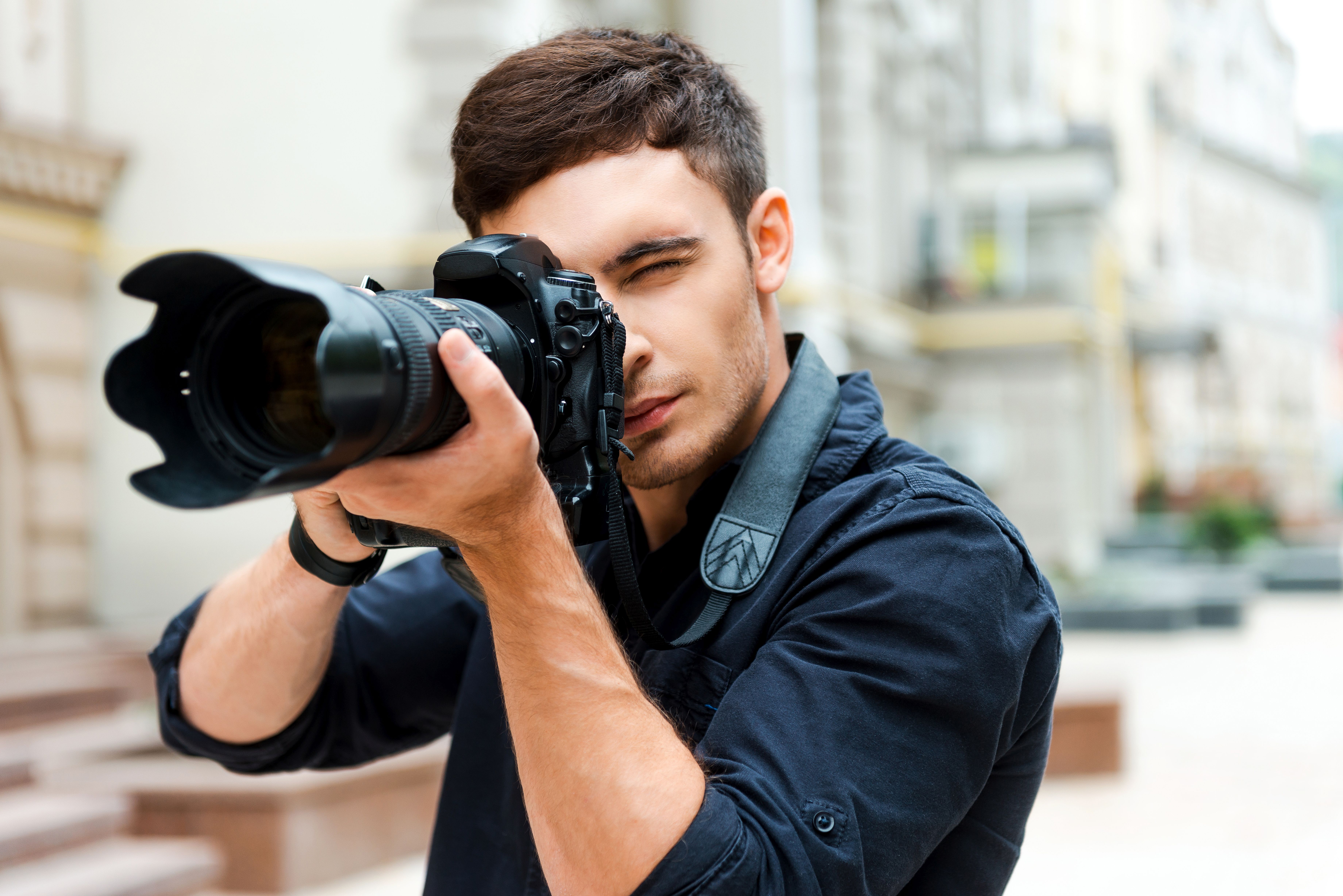 Young man into photography 