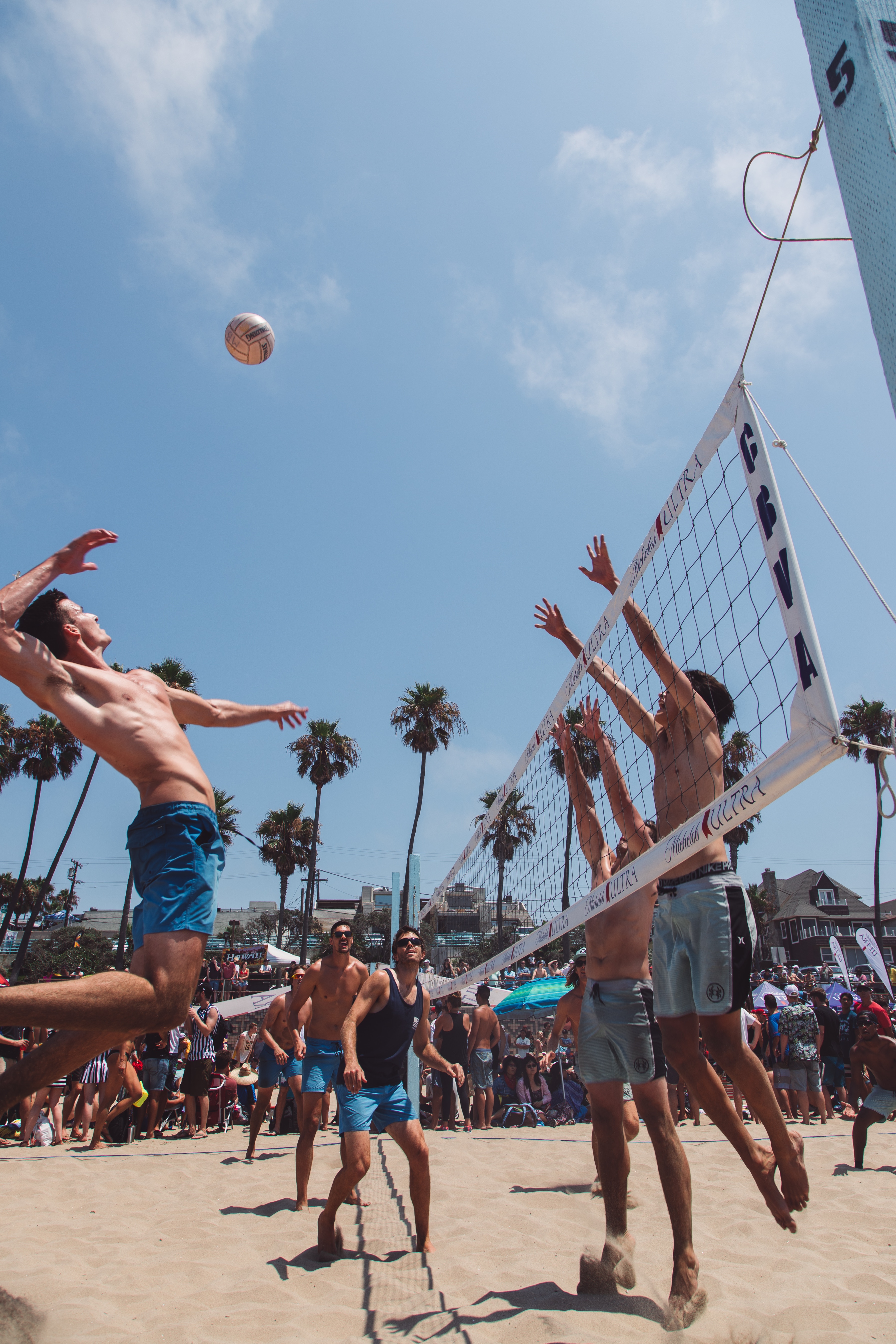 playing volleyball 