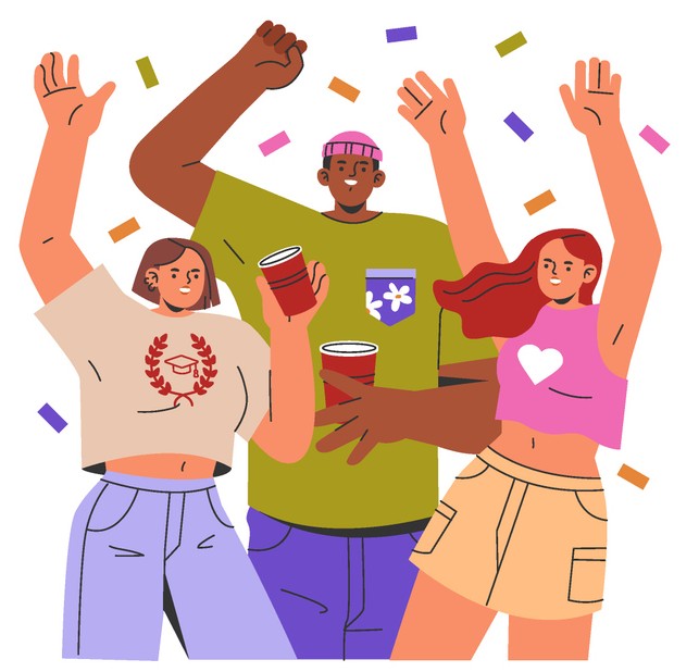 college students hanging out