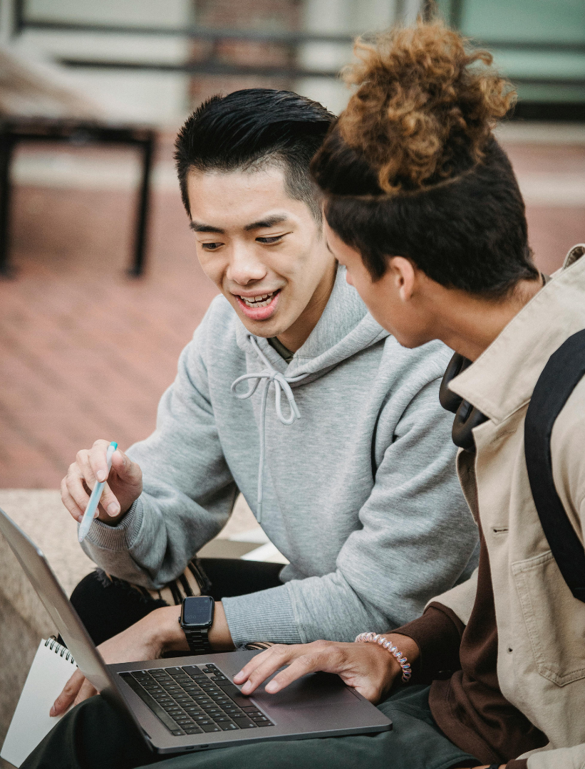 Parent helping student with scholarship applications
