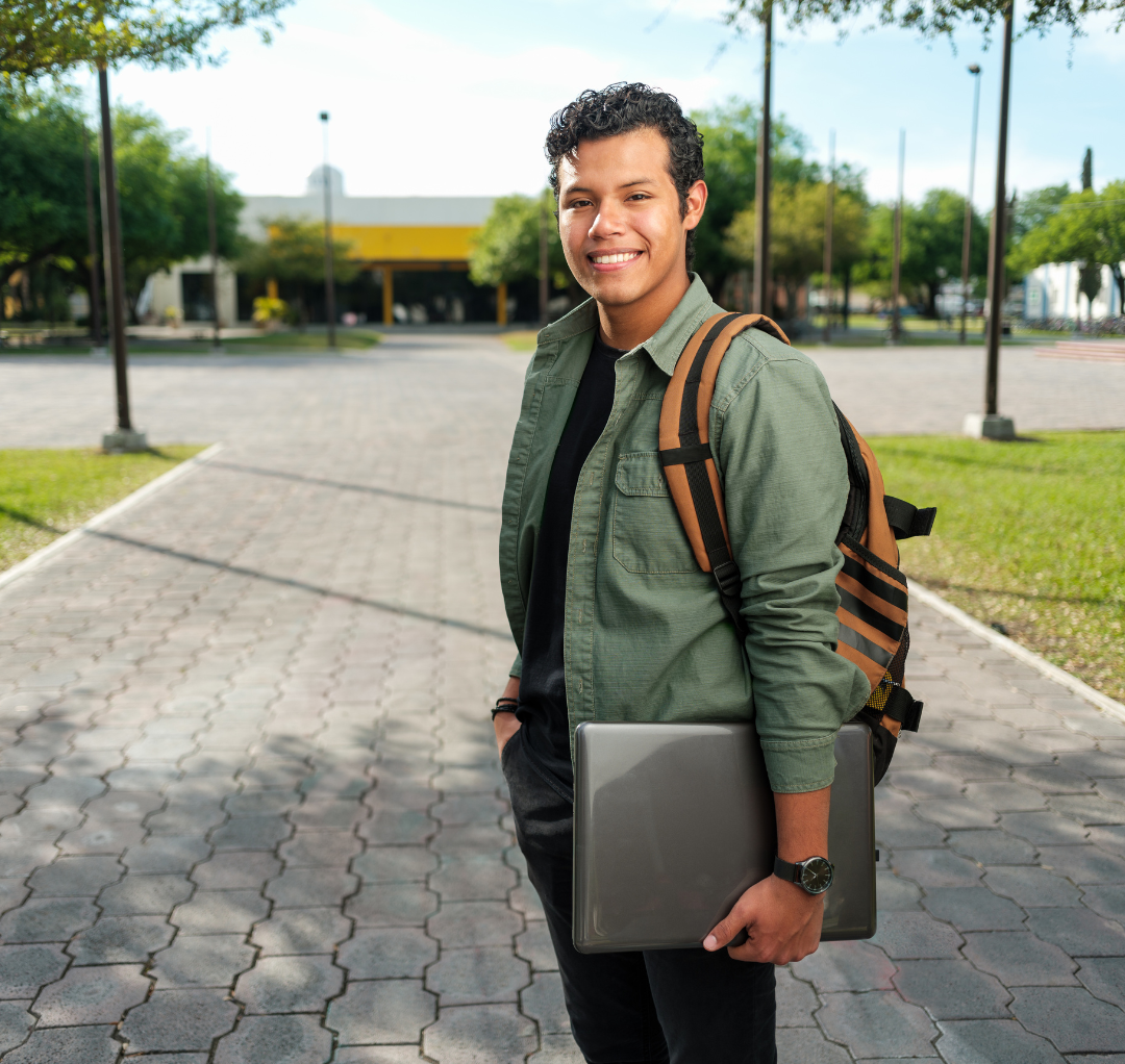 high school student on campus