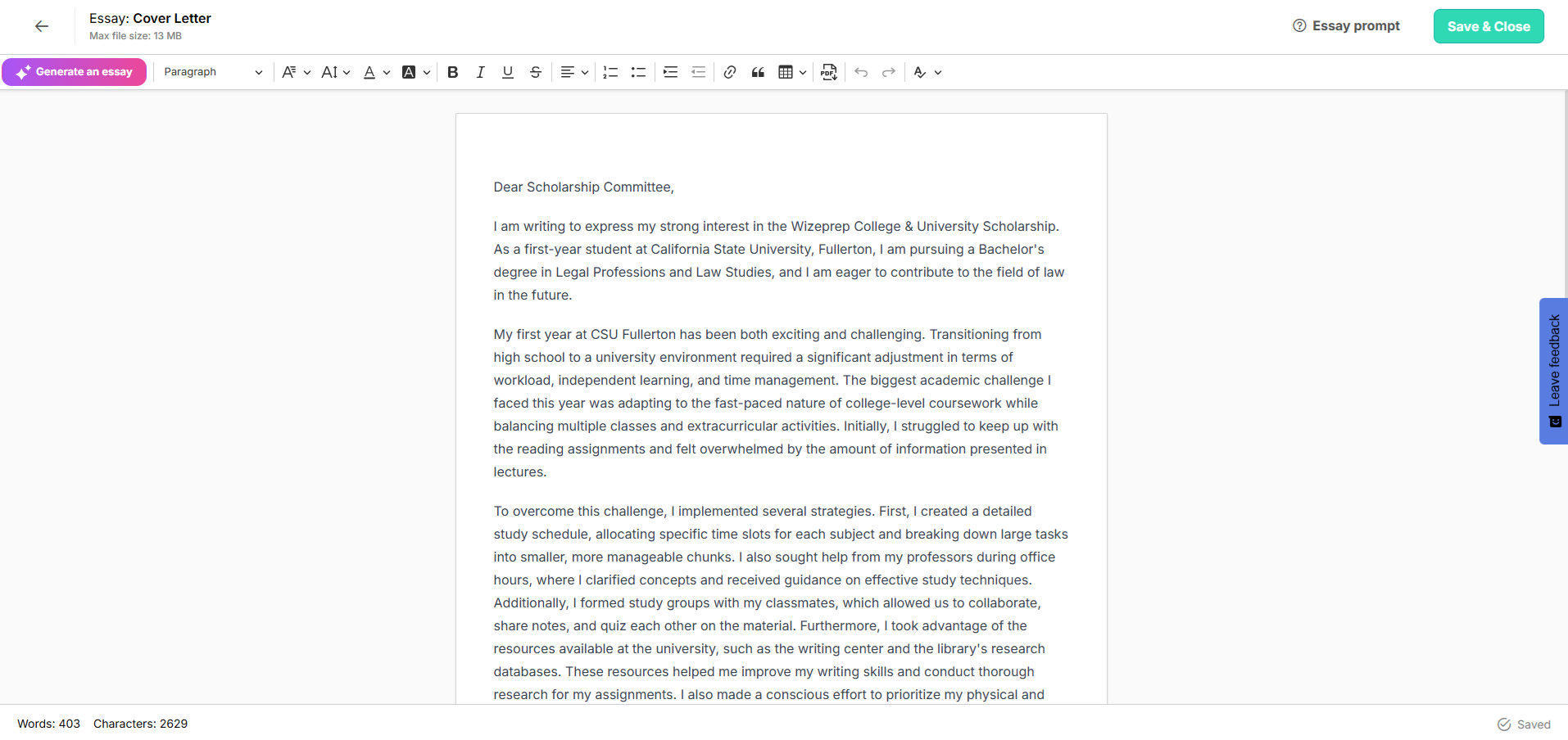 ScholarshipOwl changes the scholarship game with our AI essay assistant