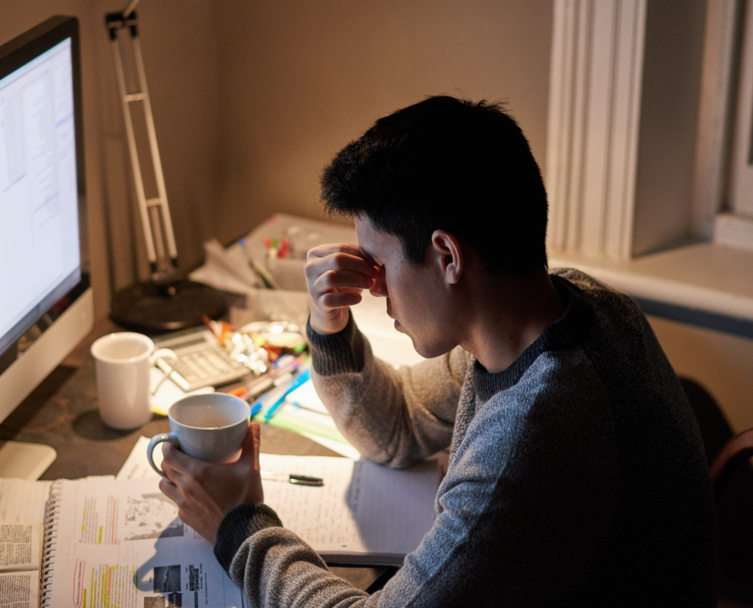 frustrated college student