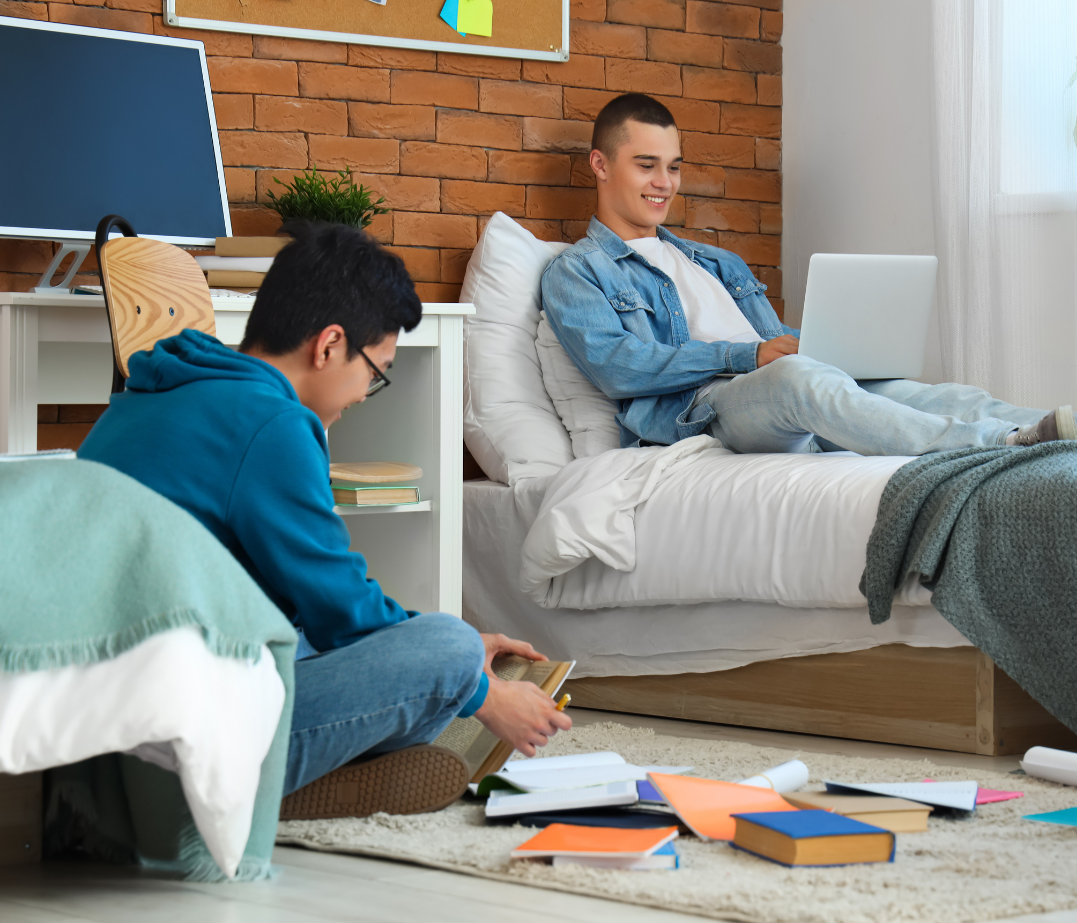 guys in dorm room
