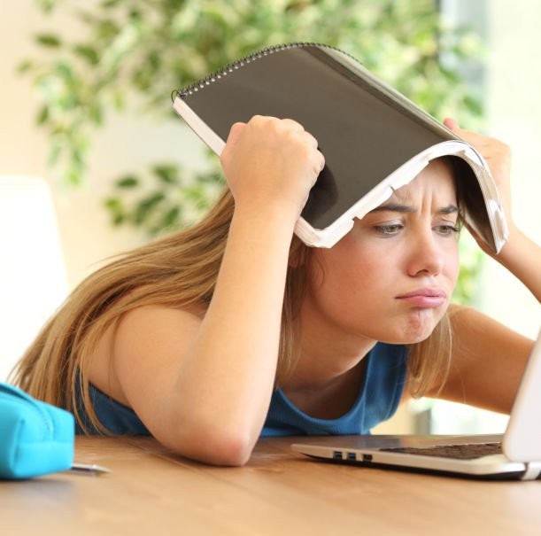 stressed college student