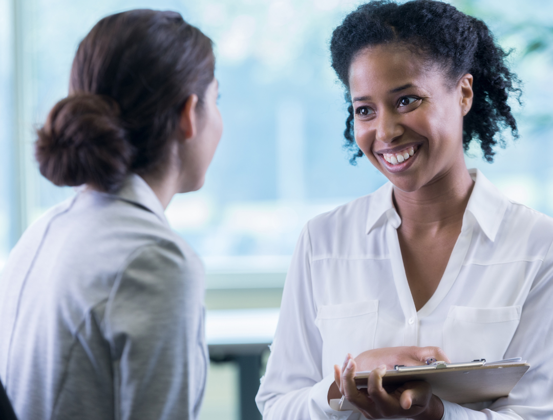 financial aid counselor and student