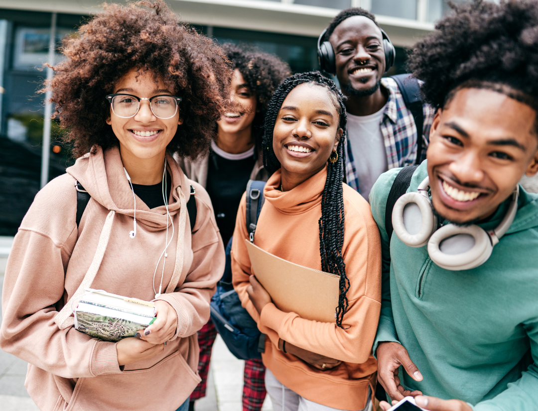 group of college students