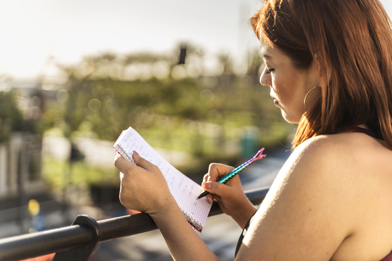 Student making a list