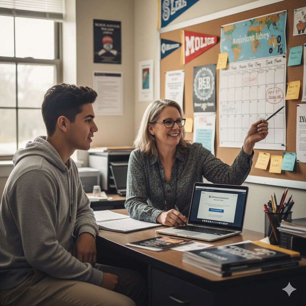 student meeting with school counselor