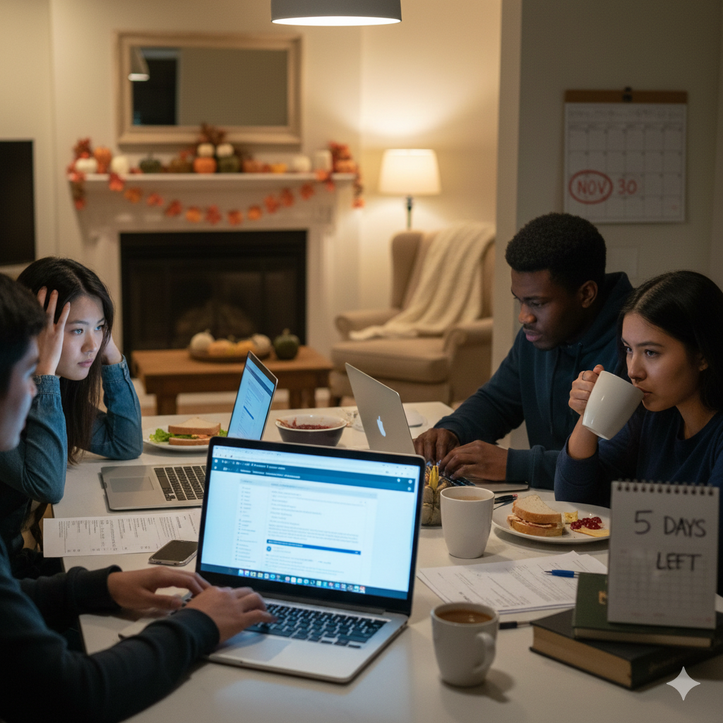 Students cramming to get their UC applications finished