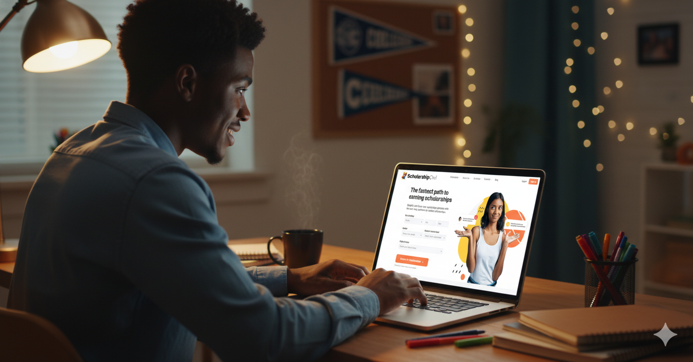 Student applying for scholarships with ScholarshipOwl