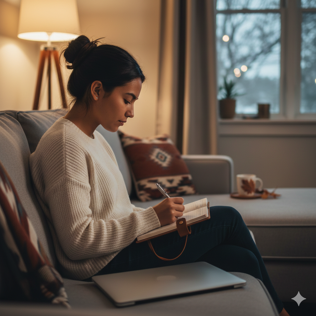 student working on the activities section of her college applications