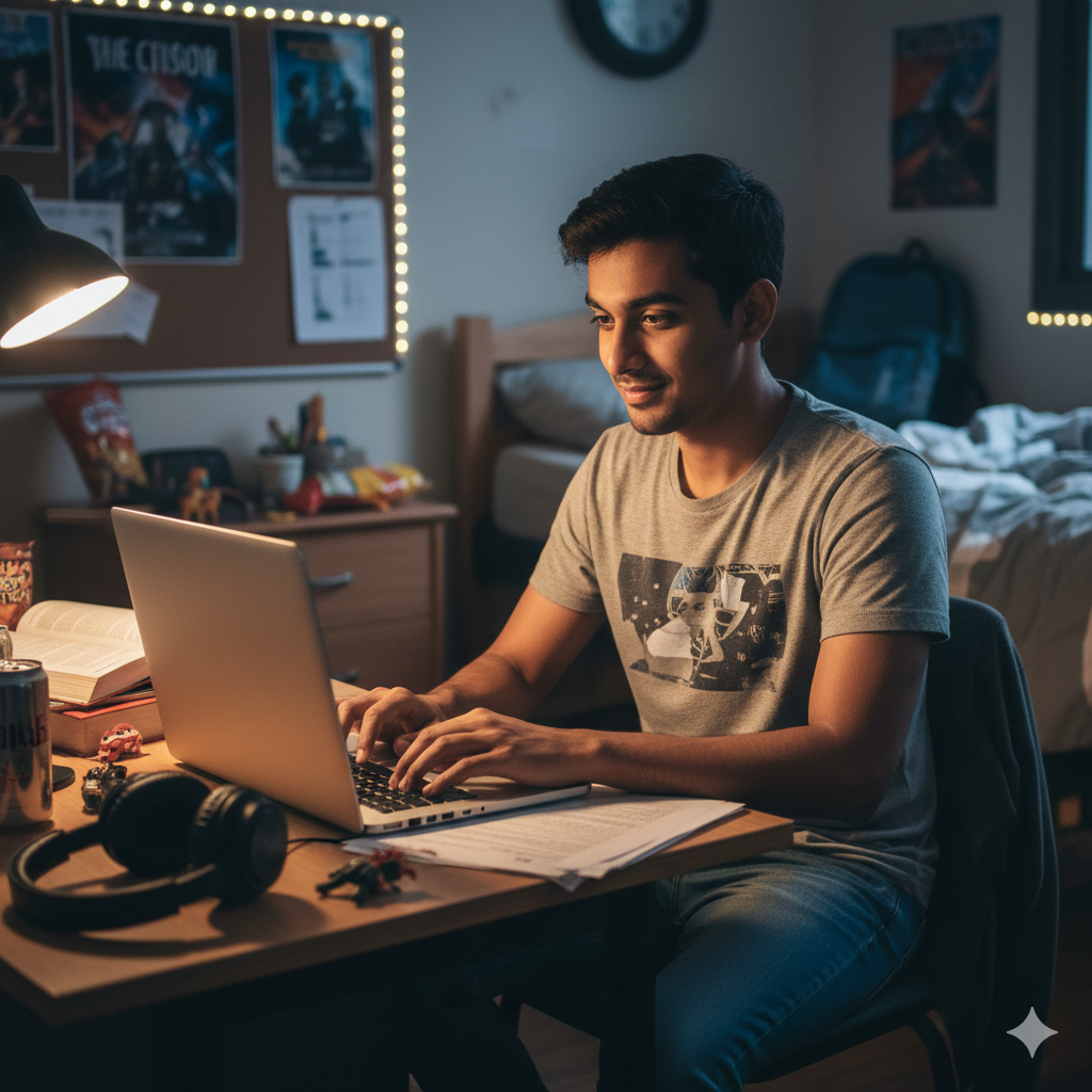 Student applying for scholarships