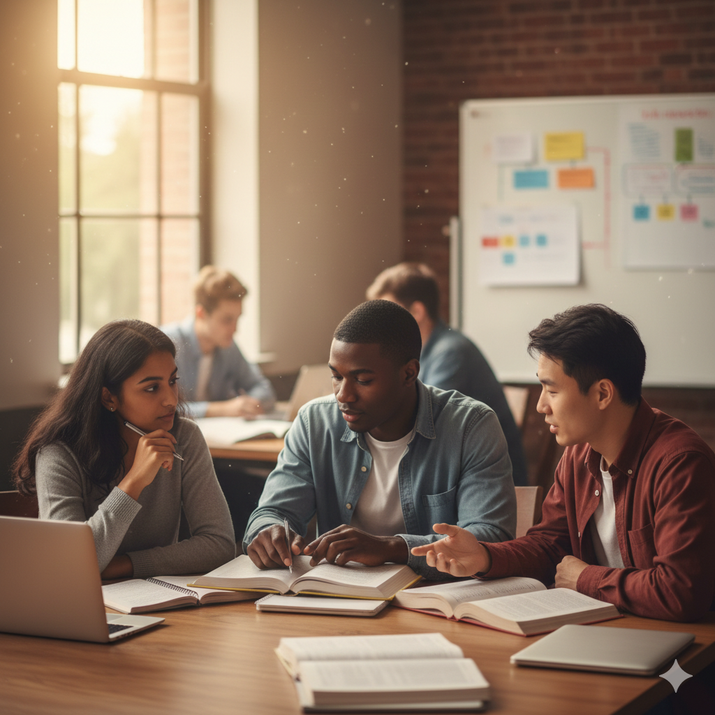 students meeting for an academic club