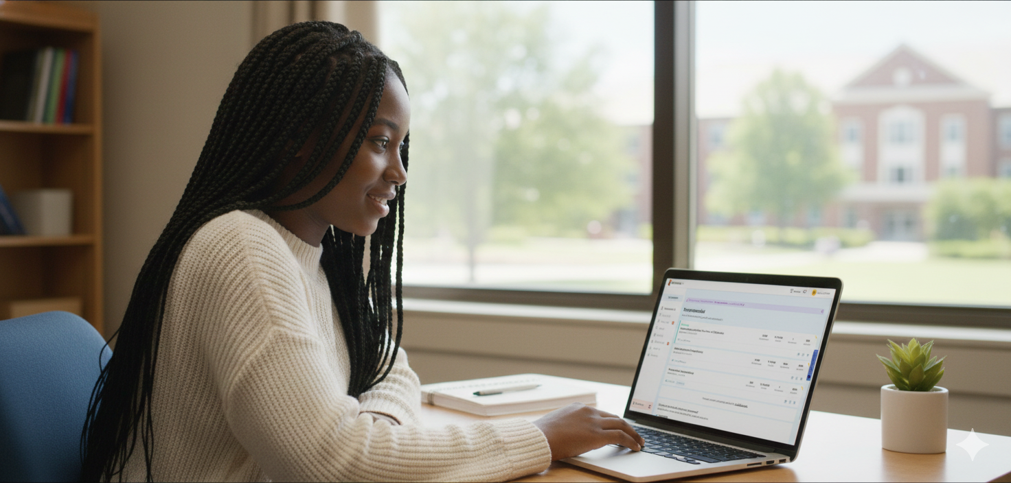 Student applying for scholarships