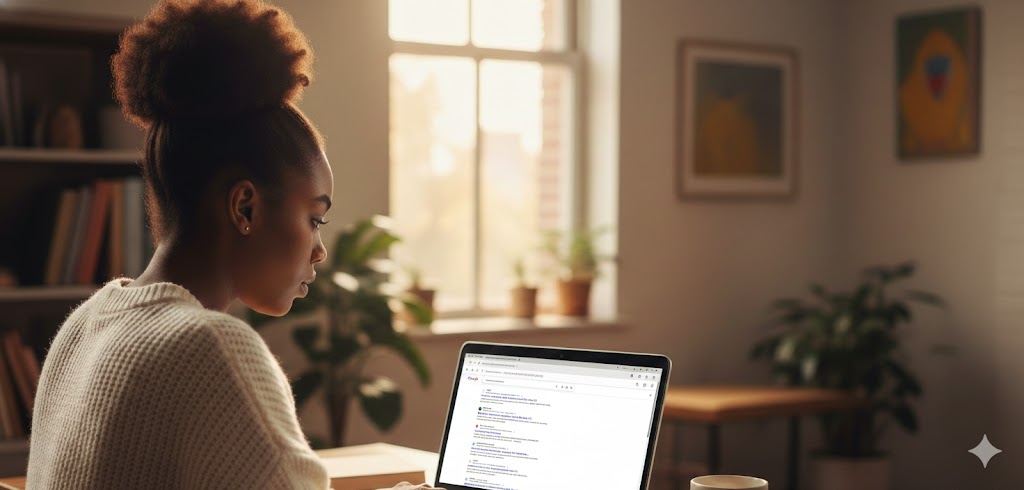 student searching for internships on her laptop - find paid internships in 2026