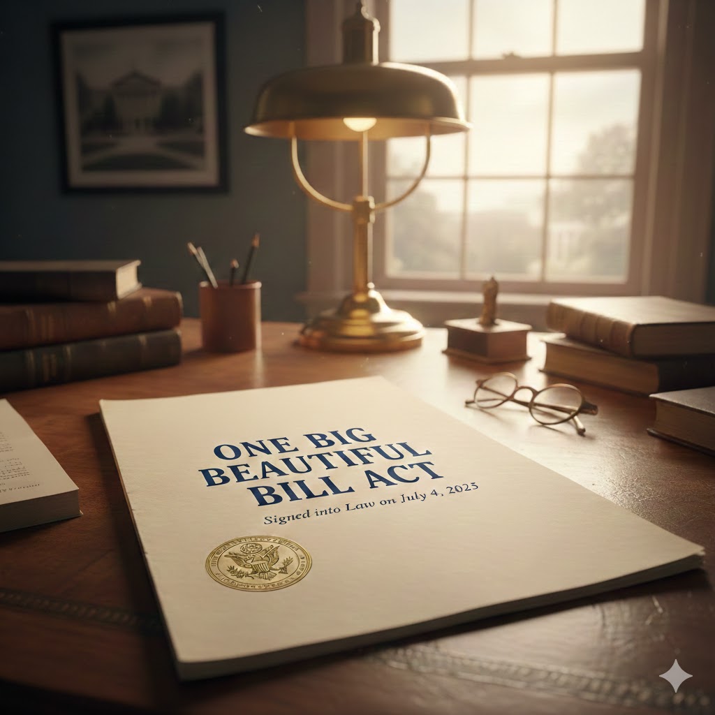 One Big Beautiful Bill Act on a desk - OBBBA graduate loan caps