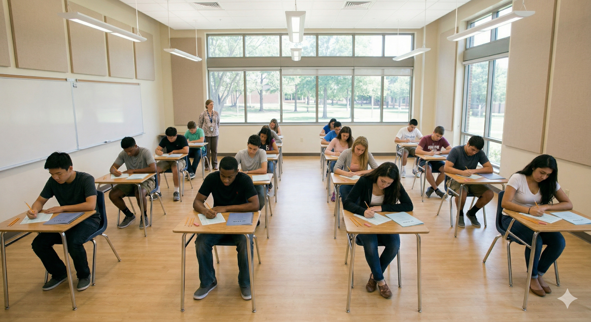 students taking an AP exam