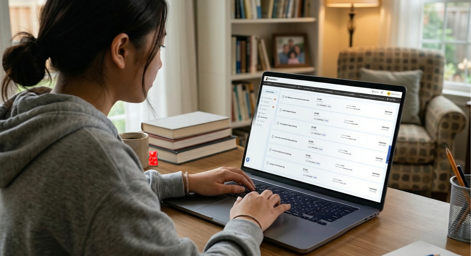 Student applying for scholarships