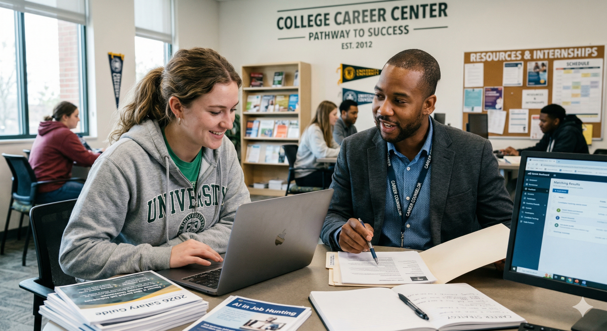 student meeting with career counselor