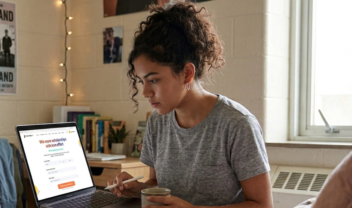 Student applying for scholarships