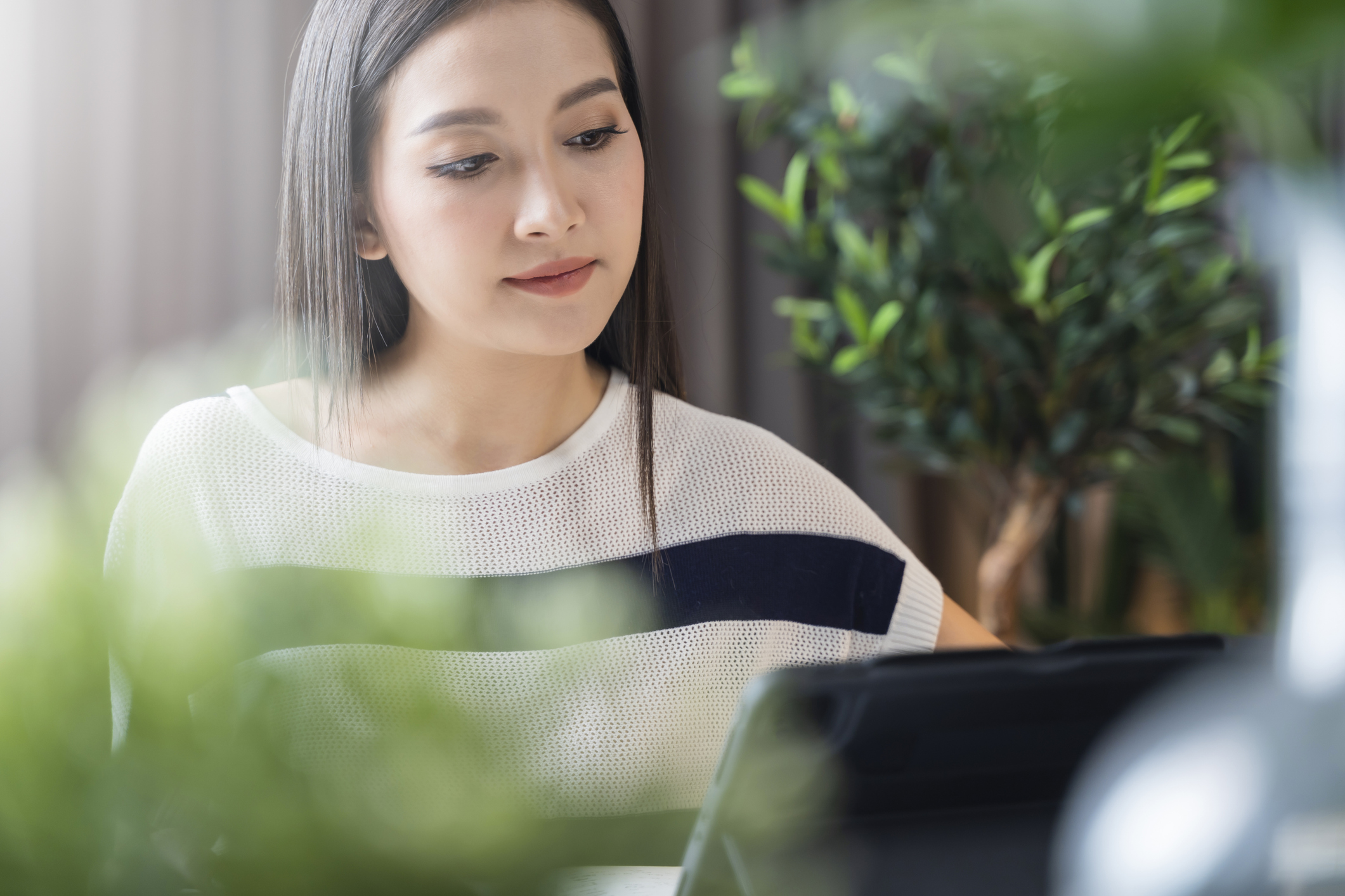college student on laptop