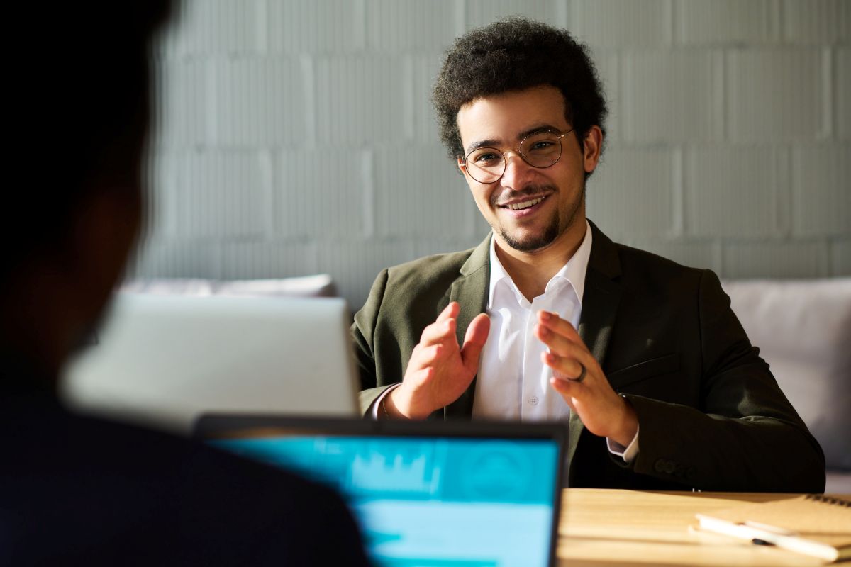 college student interviewing for a job
