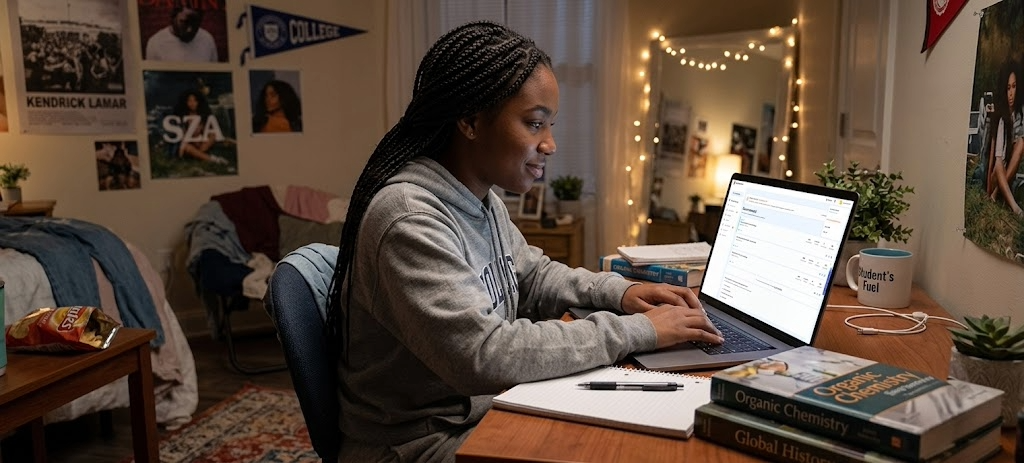 Student applying for scholarships