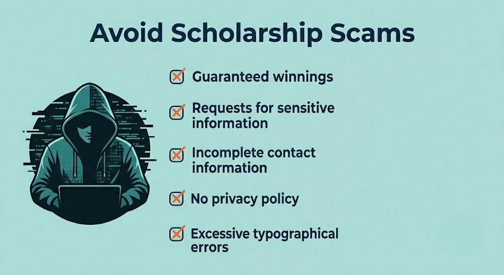 Avoid Scholarship Scams Graphic