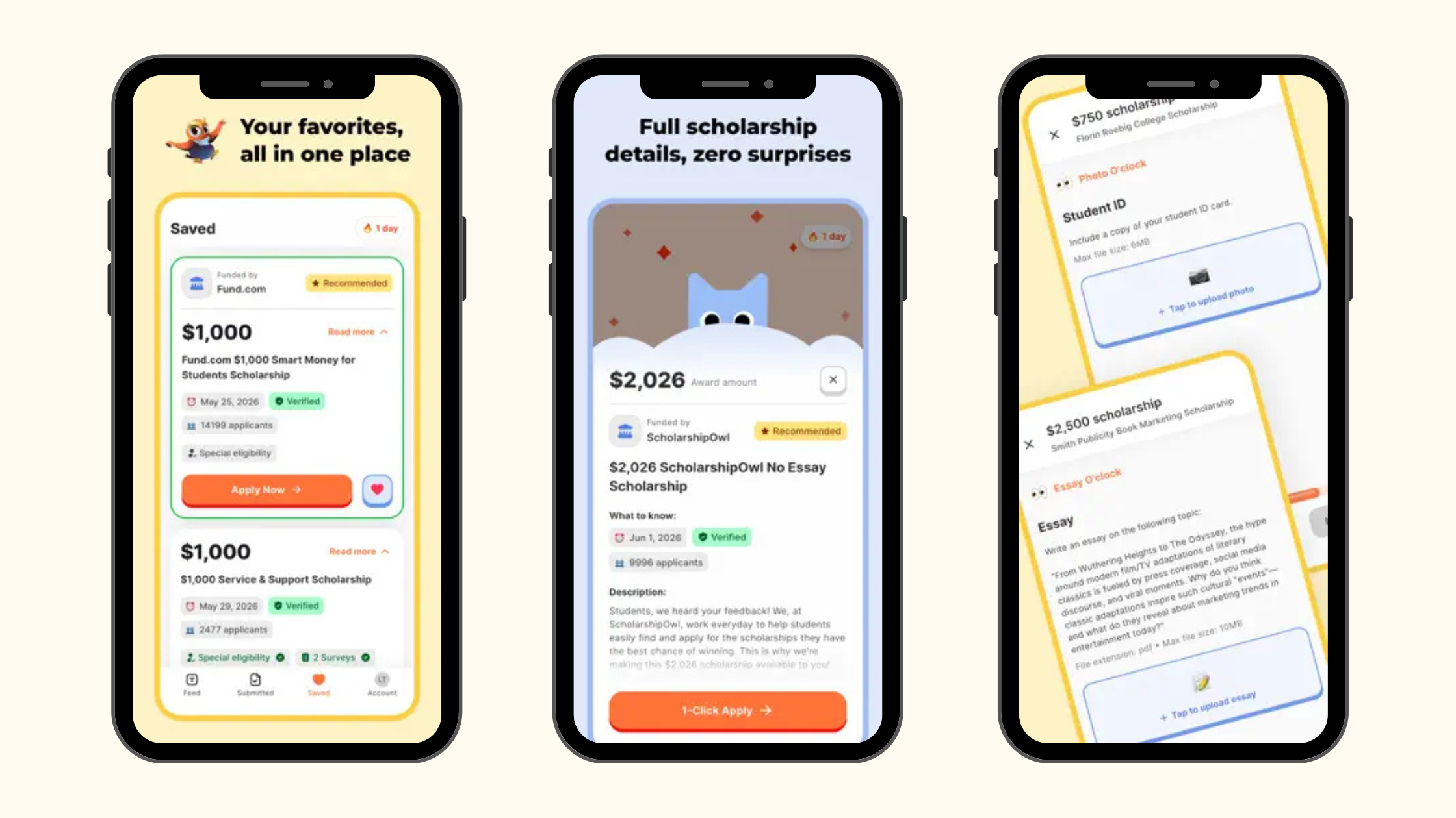 ScholarshipOwl Mobile App - Instant Actions - screenshots
