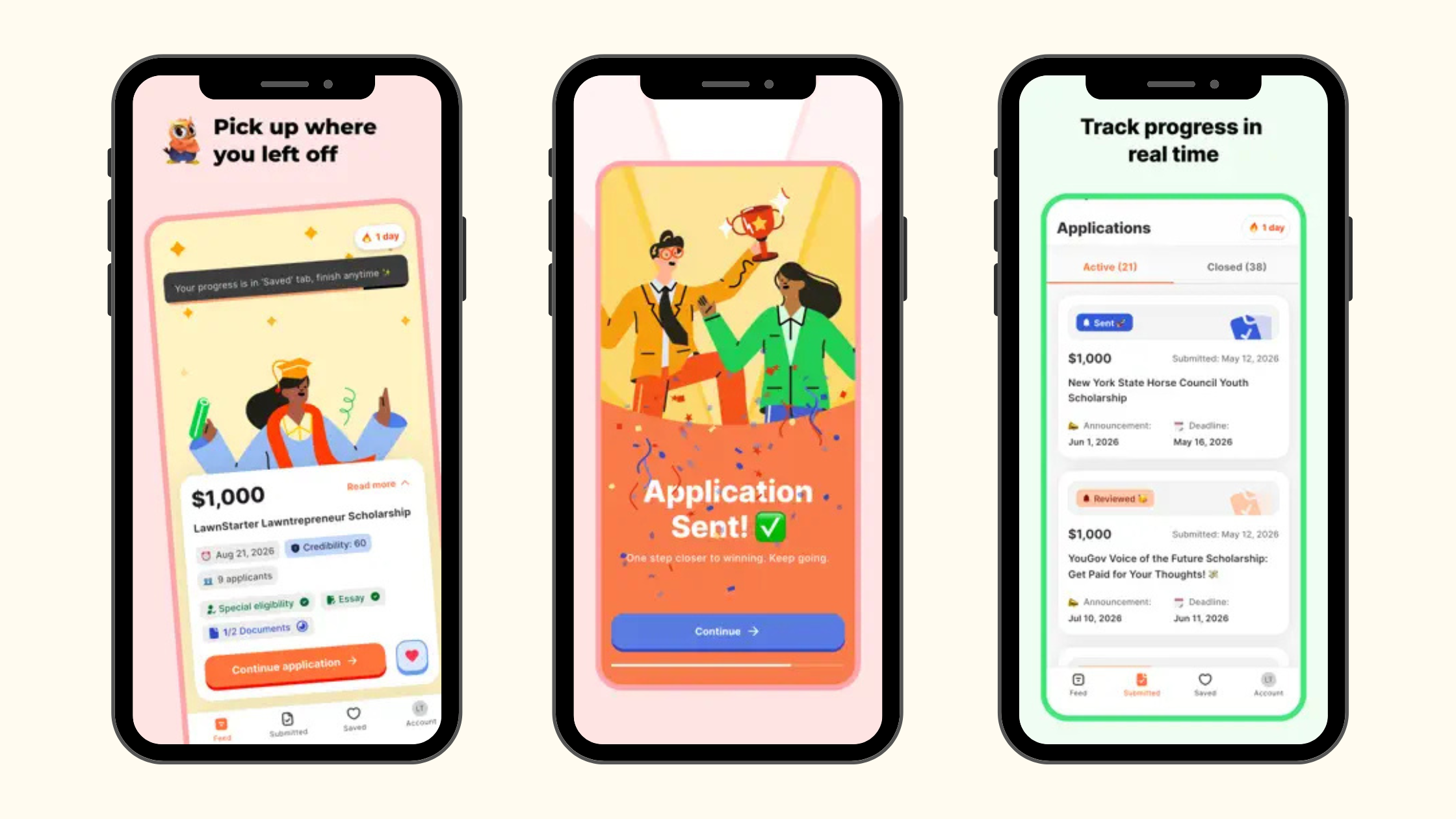 ScholarshipOwl Mobile App - Navigation- screenshots