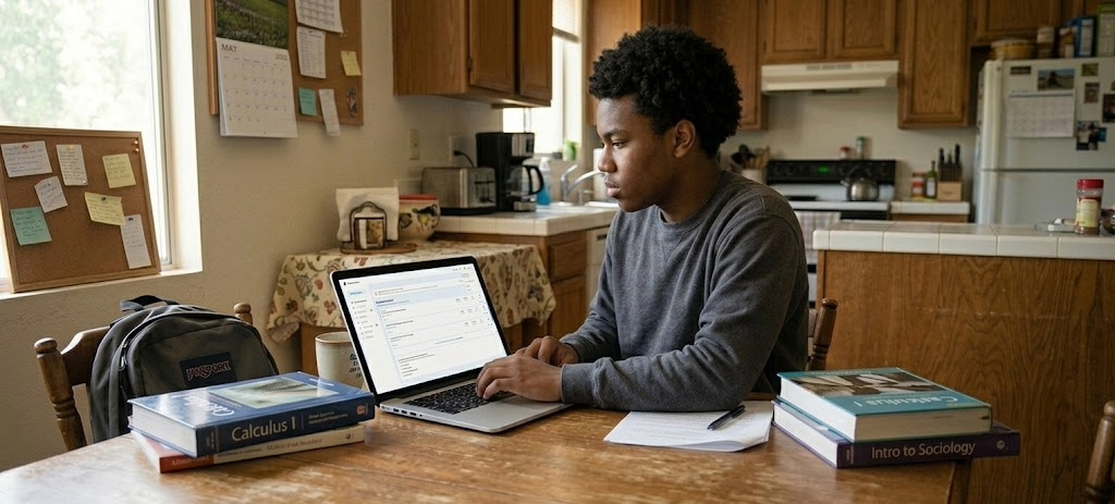 Student applying for scholarships