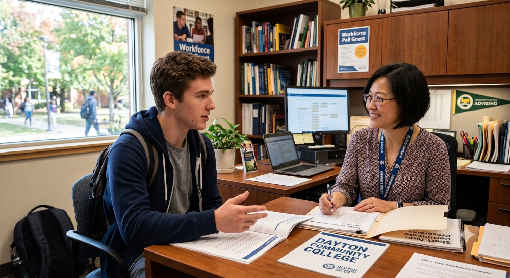 student meeting with financial aid advisor