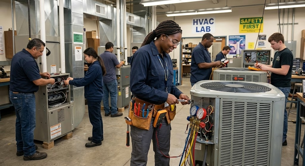HVAC Students in Class