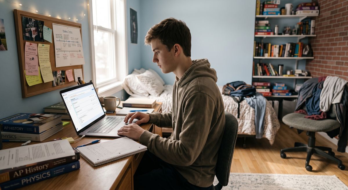 Student applying for scholarships