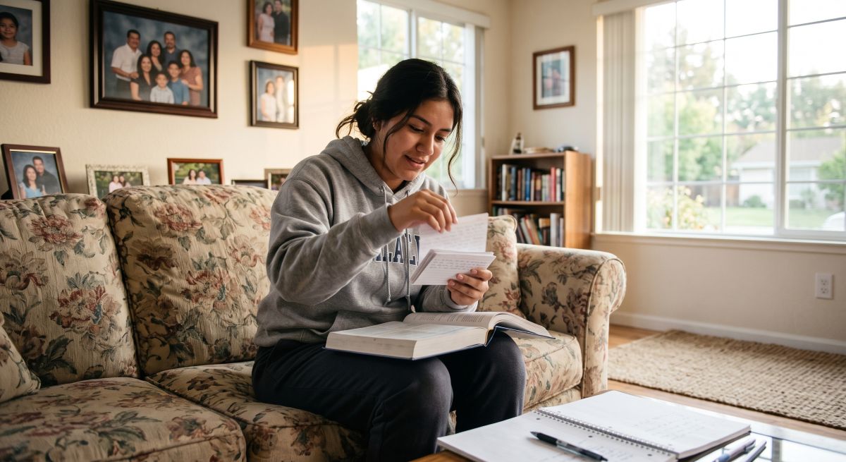 student studying