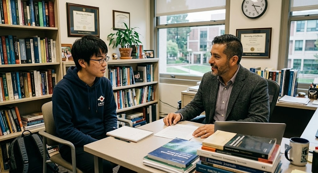 student meeting with professor