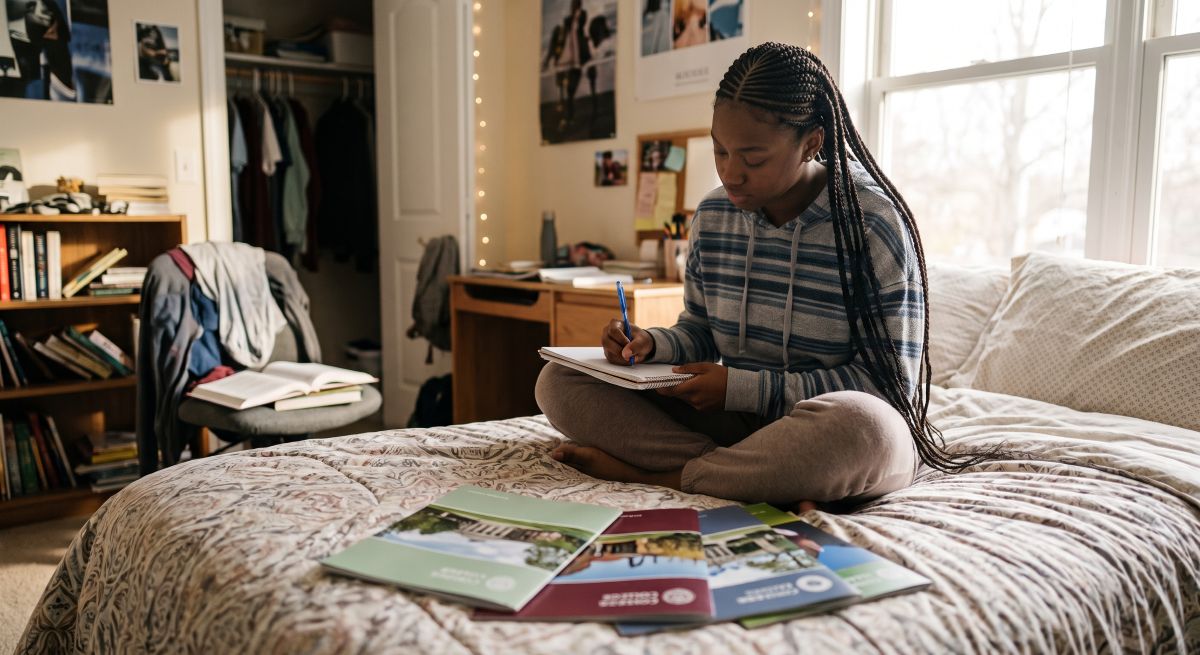 student making her college short list