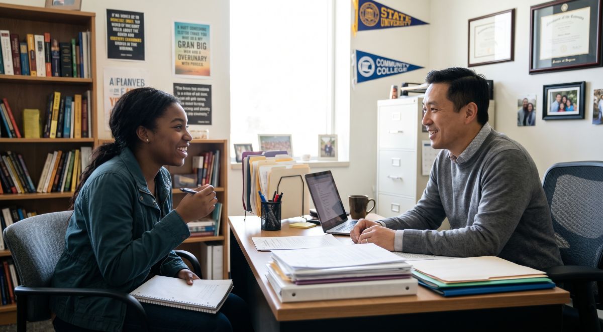 student meeting with school counselor