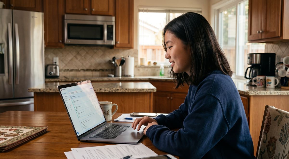 Student applying for scholarships