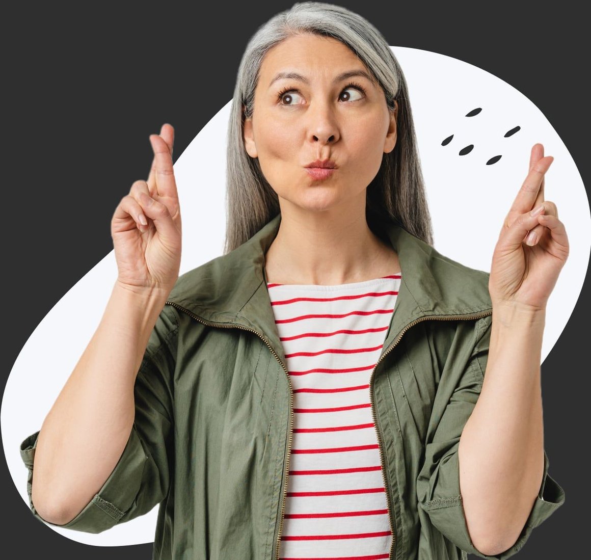 Woman crossing fingers