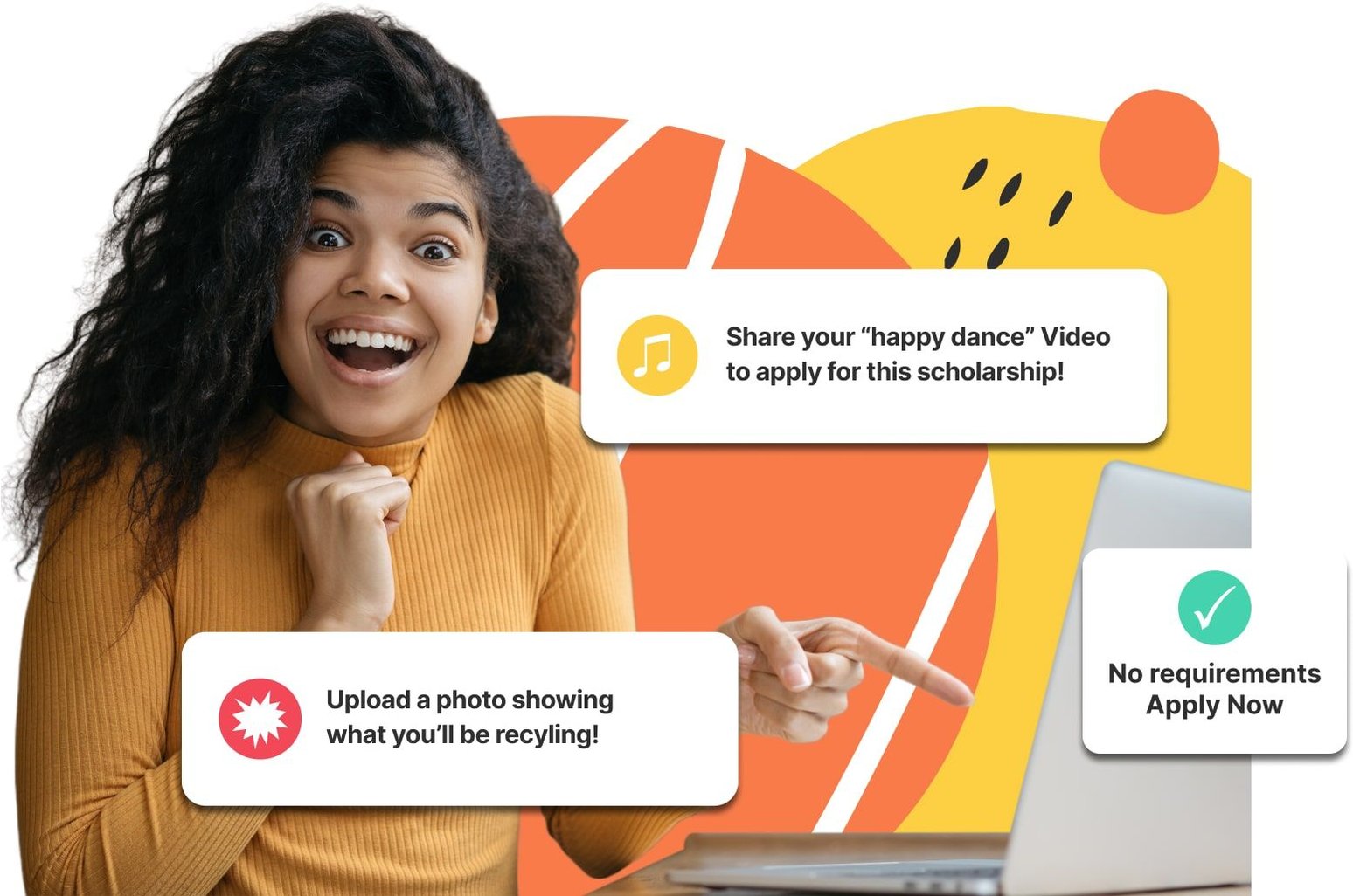 Girl pointing at a laptop