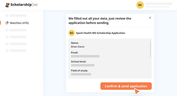 Apply to scholarships with one click