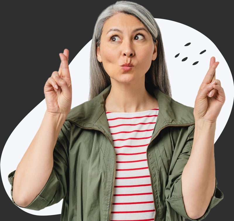 Woman crossing fingers